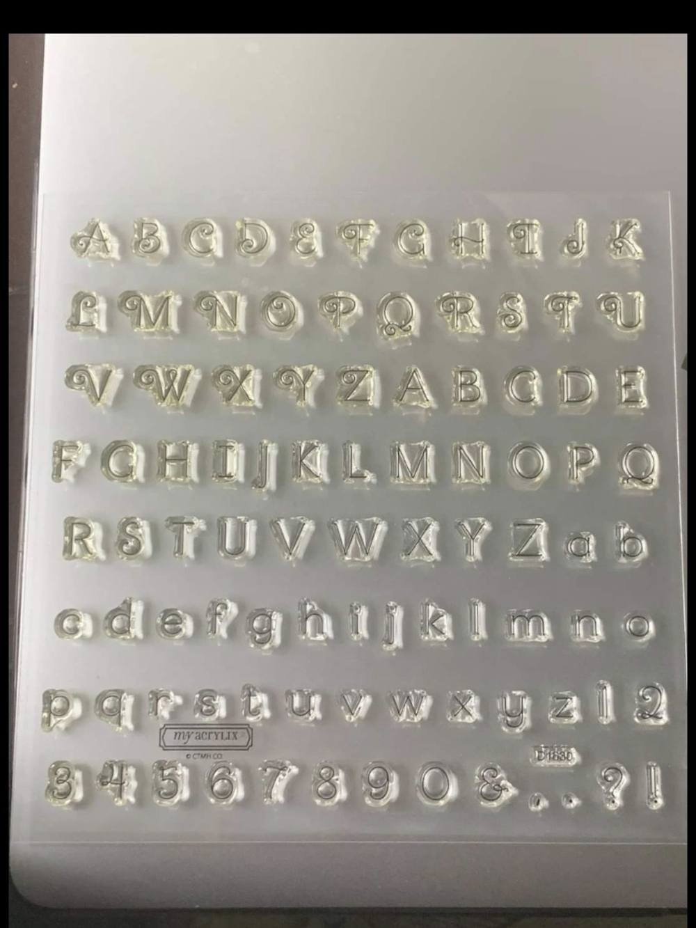 CTMH Mini Clear Acrylic Alphabet & Numbers Stamps